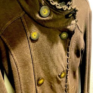 Hemp Brown Double-Breasted Jacket